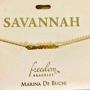 Freedom Marina De Buchi NWT personalized gold plated One Size Bracelet Savannah